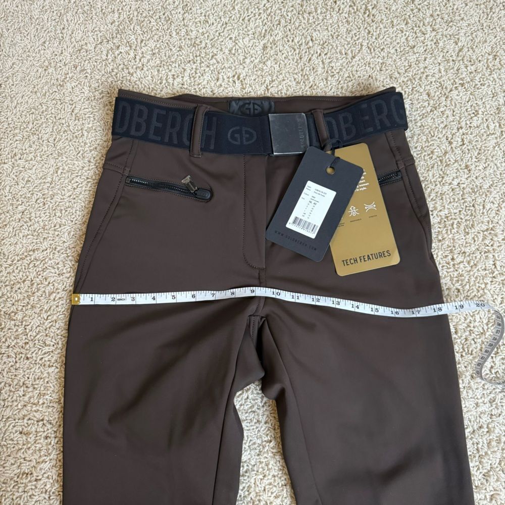 Goldbergh Paris Belted Dark Brown Slim-leg Stirrup Ski Pants NWT US 10 - Picture 3 of 8